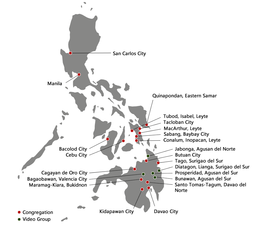 Map of UCG Congregations in the Philippines